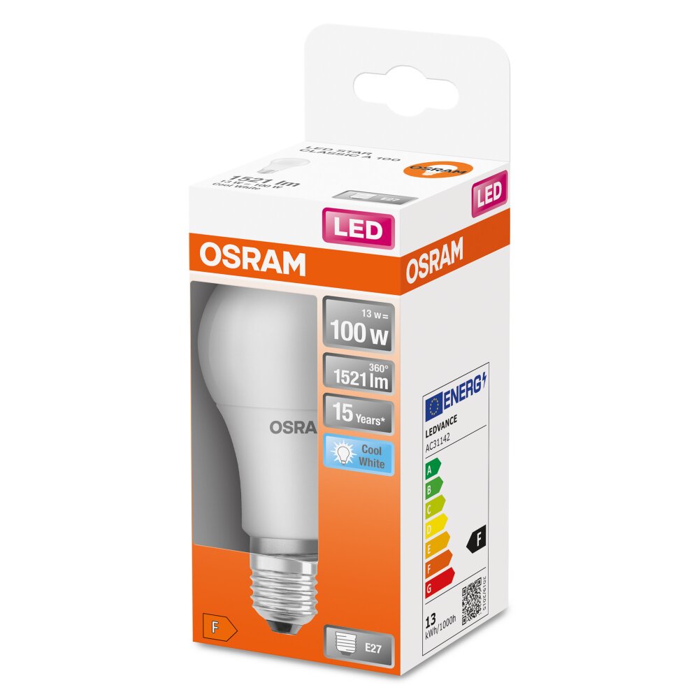 OSRAM LED STAR E27 13 Watt 4000 Kelvin 1521 lumen main product photo