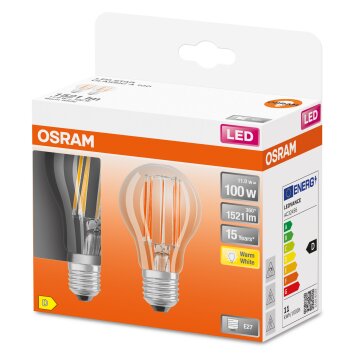 OSRAM LED Retrofit Set de 2 ampoules E27 11 Watt 2700 Kelvin 1521 Lumen