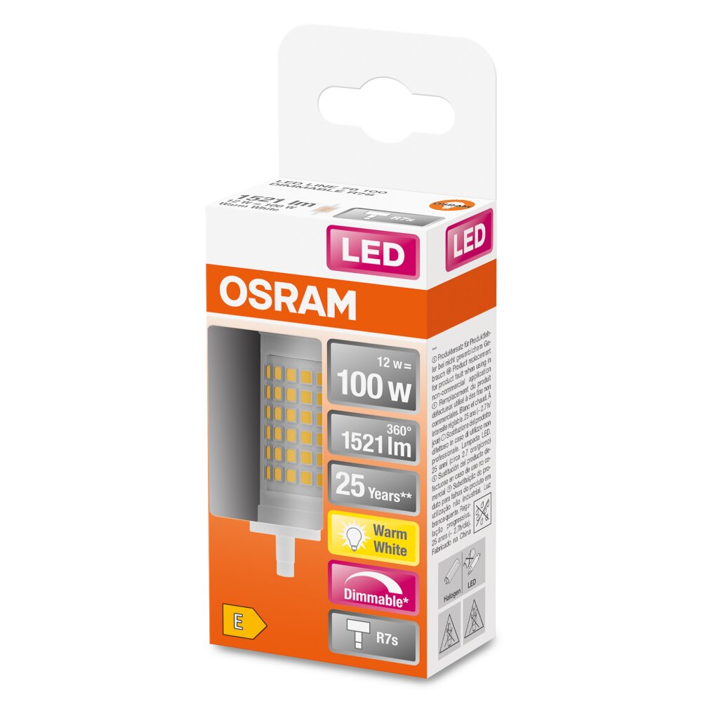 OSRAM LED LINE R7s 12 watt 2700 kelvin 1521 lumen main product photo