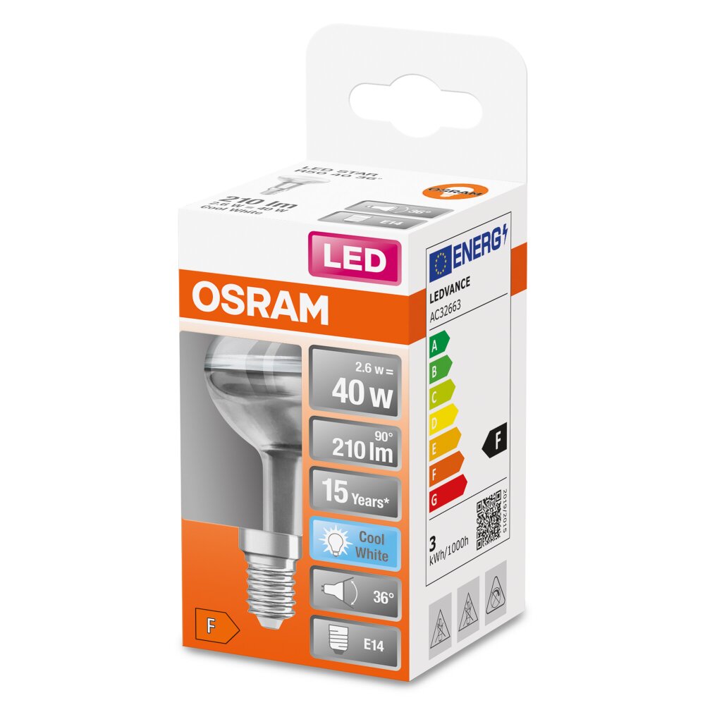 OSRAM LED STAR E14 2,6 Watt 4000 Kelvin 210 lumen main product photo