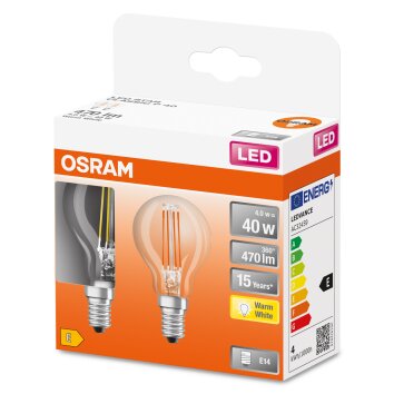 OSRAM LED Retrofit Lot de 2 E14 4 watt 2700 Kelvin 470 lumen