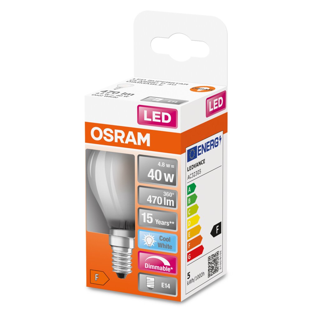 OSRAM LED Retrofit E14 4,8 watt 4000 kelvin 470 lumen main product photo