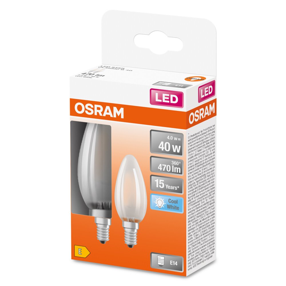 OSRAM LED Retrofit Lot de 2 E14 4 watt 4000 Kelvin 470 lumen main product photo