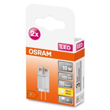 OSRAM LED PIN Lot de 2 G4 0,9 Watt 2700 Kelvin 100 lumen