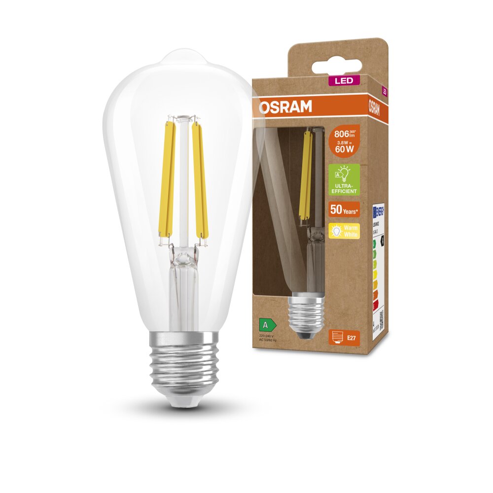 OSRAM LED E27 3,8 Watt 3000 Kelvin 806 lumen main product photo