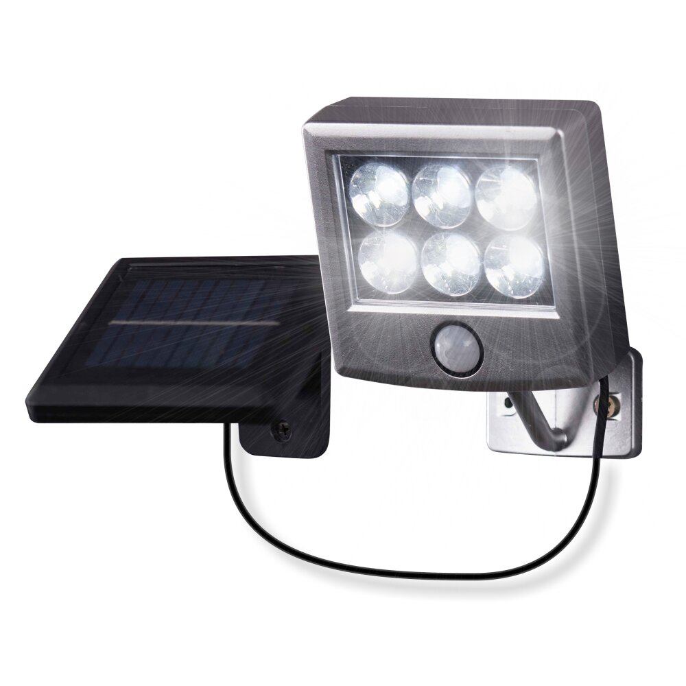 Applique murale d'extérieur Globo SOLAR LED Noir, Argenté, 6 lumières, Détecteur de mouvement main product photo