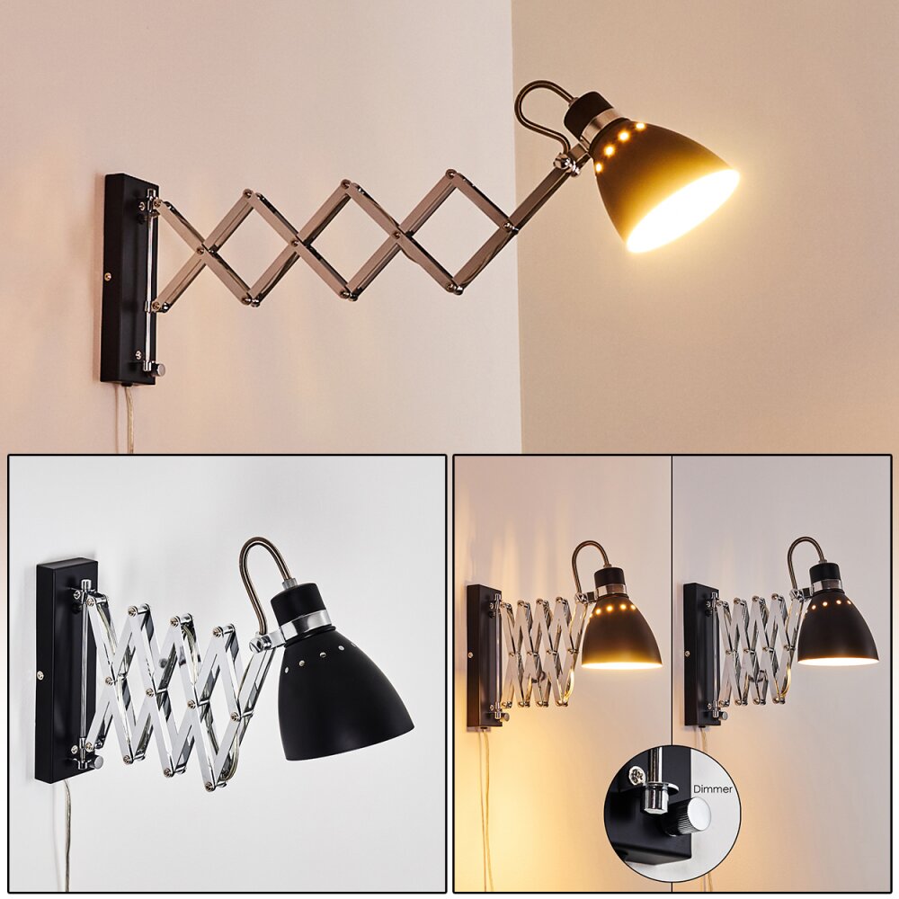 Applique murale Stranderott Chrome, Noir, 1 lumière main product photo