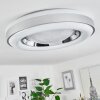 Plafonnier Cancinos LED Argenté, Blanc, 2 lumières, Télécommandes, Changeur de couleurs