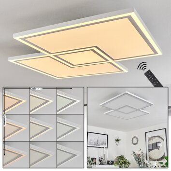 Plafonnier Salamo LED Blanc, 1 lumière, Télécommandes