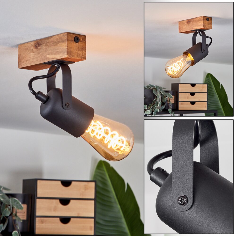 Plafonnier Kouk Écru, Noir, 1 lumière main product photo