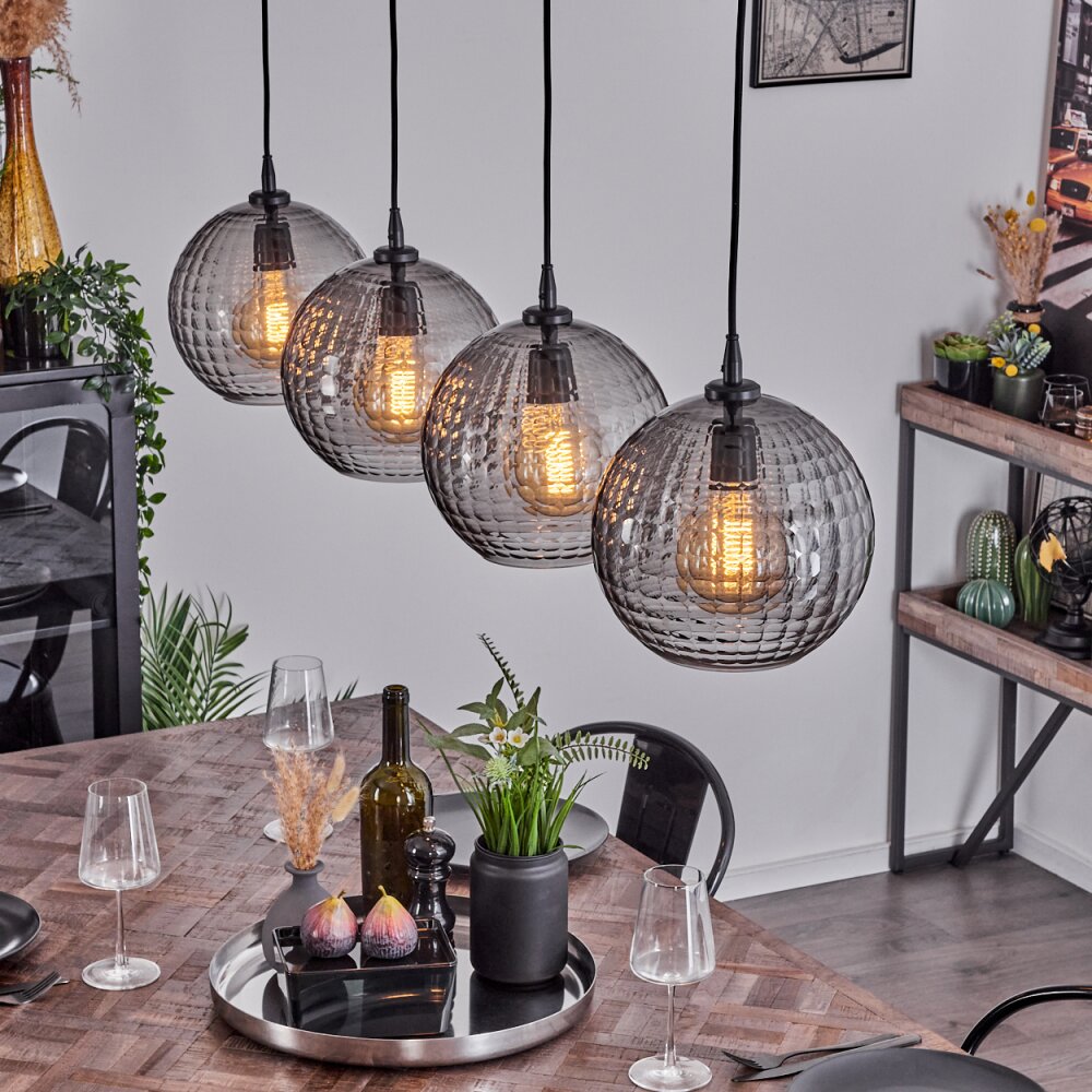 Suspension Kerang Noir, 4 lumières main product photo