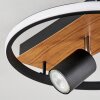 Plafonnier Boim LED Couleur bois, Noir, 3 lumières
