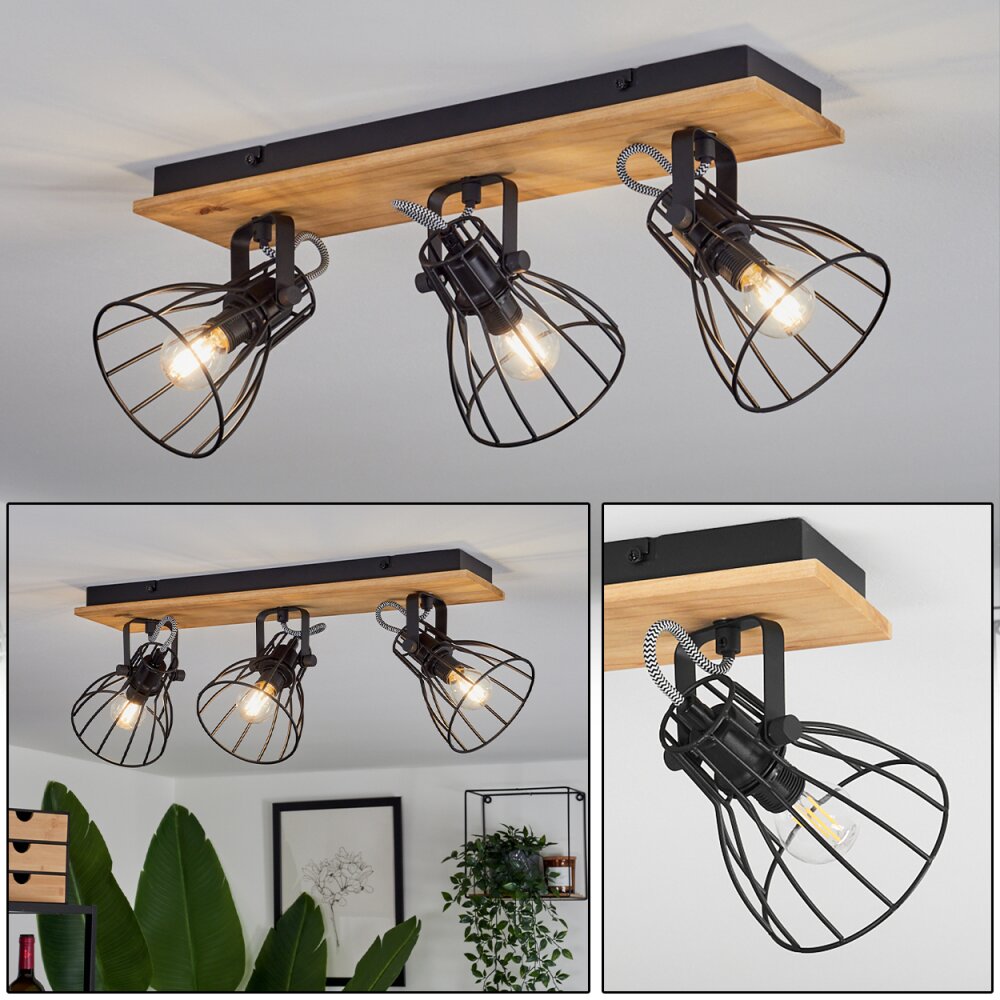 Plafonnier Tros Écru, Noir, 3 lumières main product photo