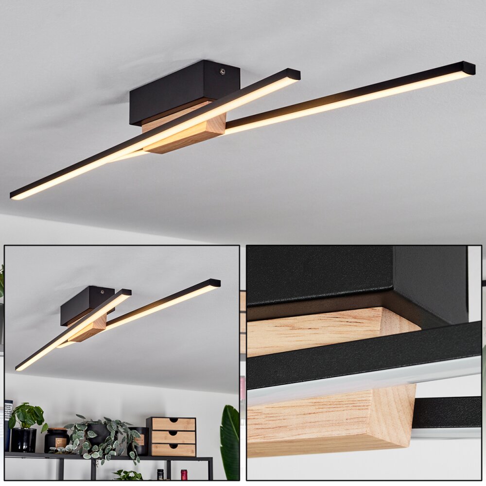 Plafonnier Meiral LED Écru, Noir, 2 lumières main product photo