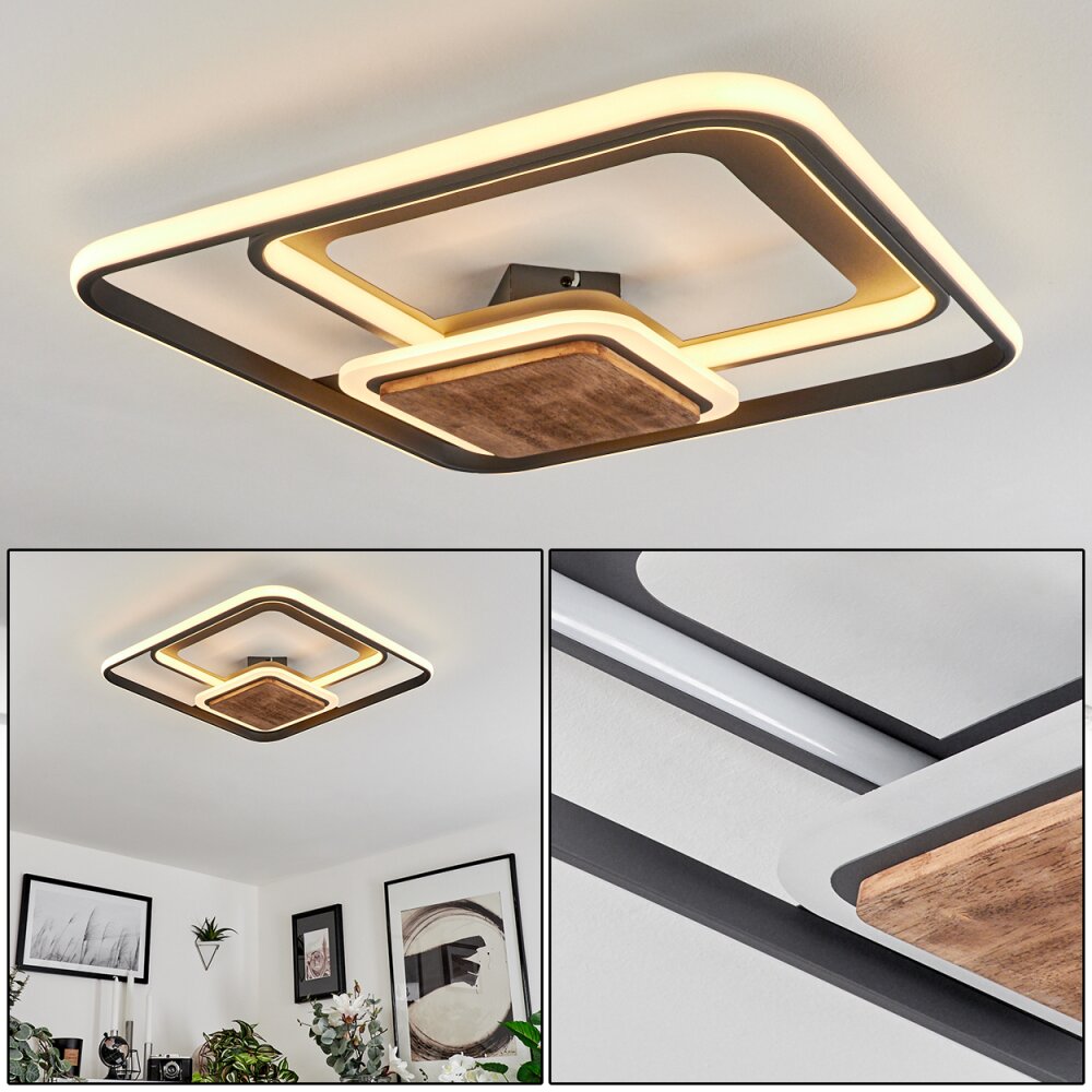 Plafonnier Kassambene LED Anthracite, Écru, 1 lumière main product photo