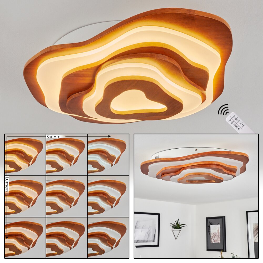 Plafonnier Krieng LED Écru, Blanc, 1 lumière, Télécommandes main product photo