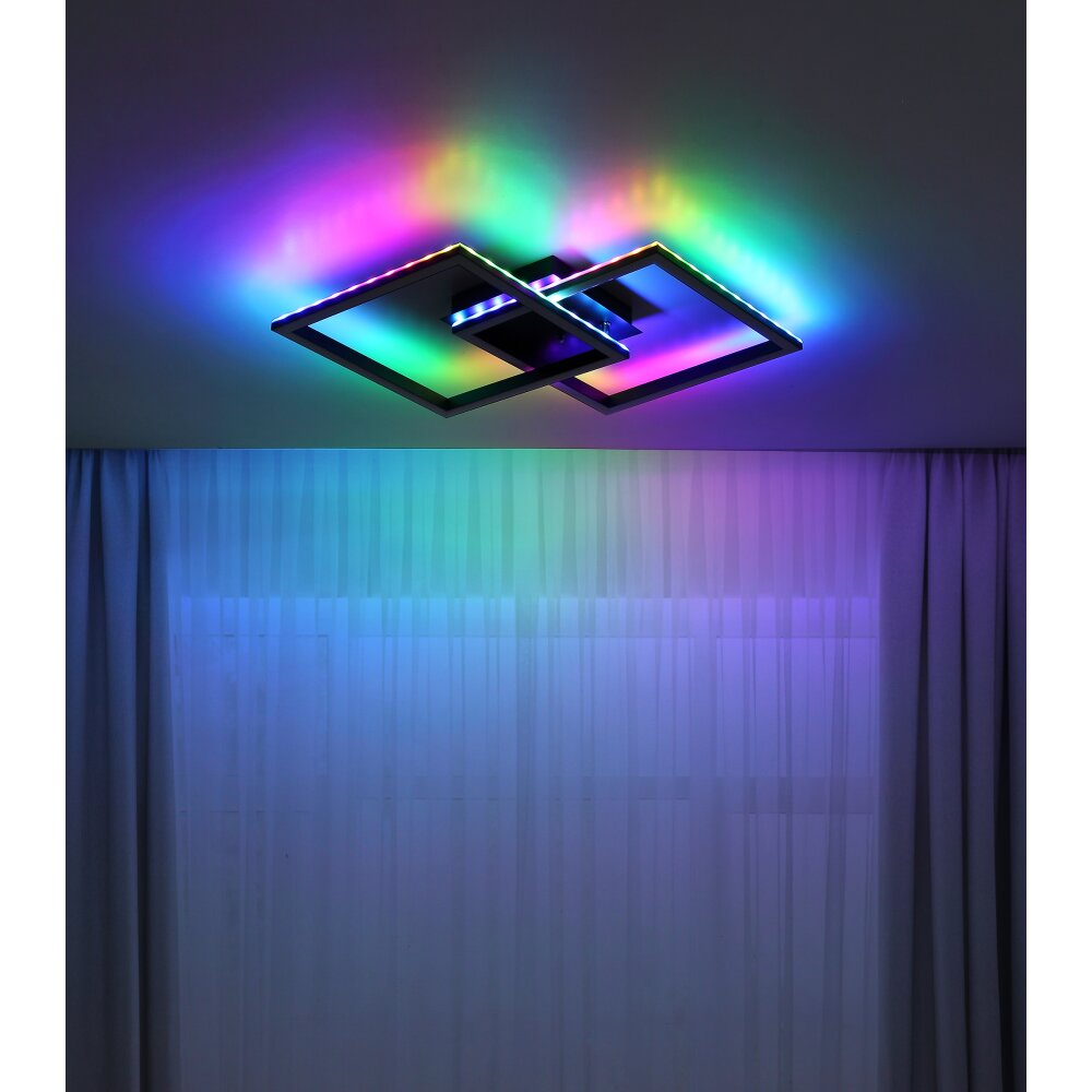Plafonnier Globo JEPP LED Noir, 1 lumière, Télécommandes main product photo