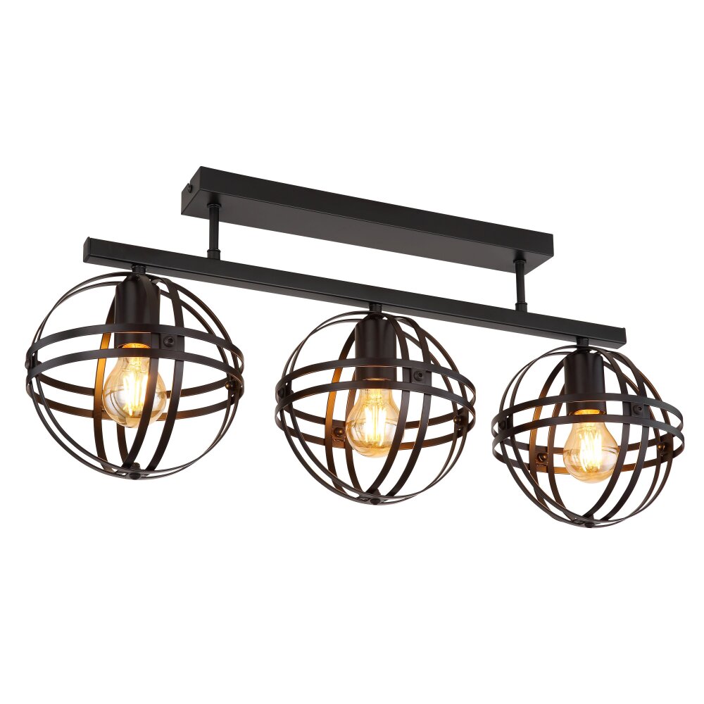 Plafonnier Globo TAMARA Noir, 3 lumières main product photo