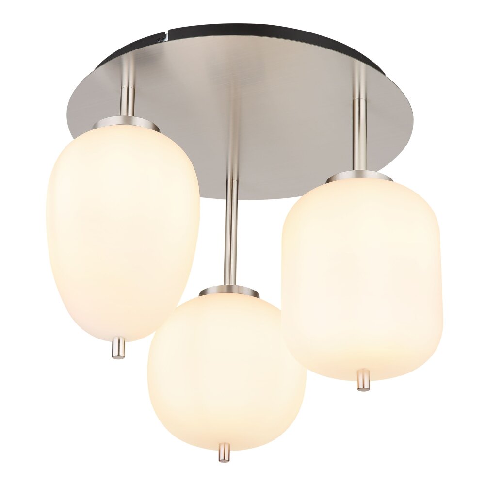 Plafonnier Globo BLACKY Nickel mat, 3 lumières main product photo