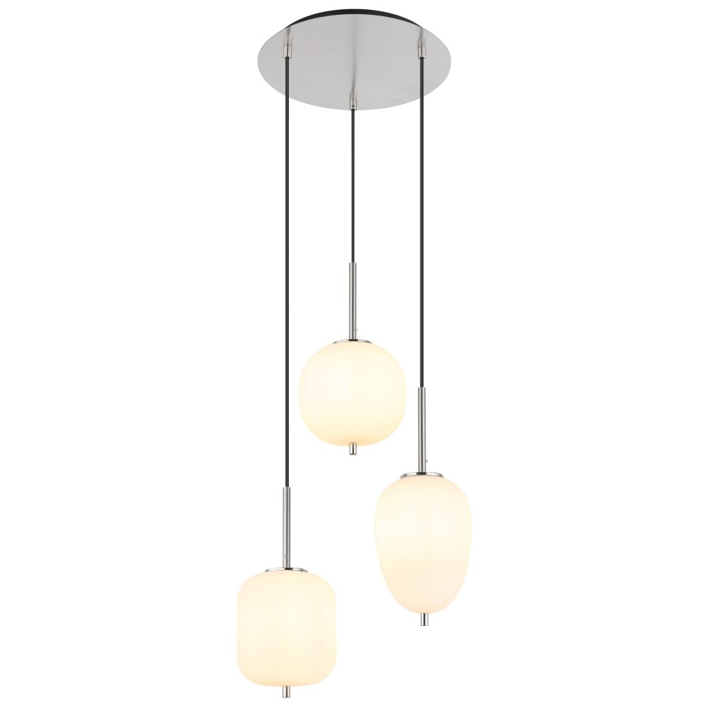 Suspension Globo BLACKY Nickel mat, 3 lumières main product photo