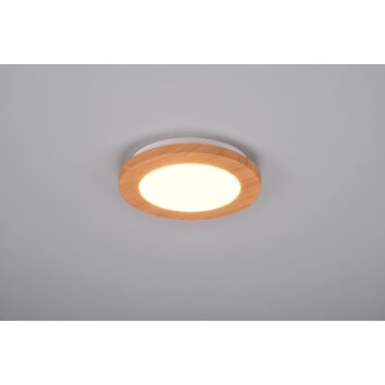 Plafonnier Reality Camillus LED Couleur bois, Blanc, 1 lumière