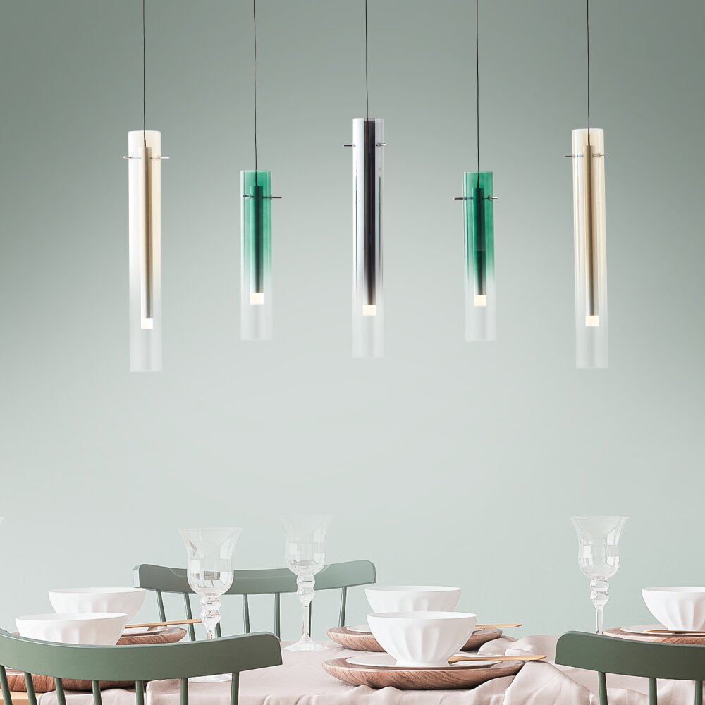 Suspension Brilliant Inez LED Argenté, 5 lumières main product photo