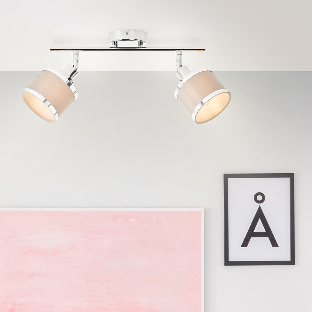 Plafonnier Brilliant Alexia Argenté, 2 lumières main product photo