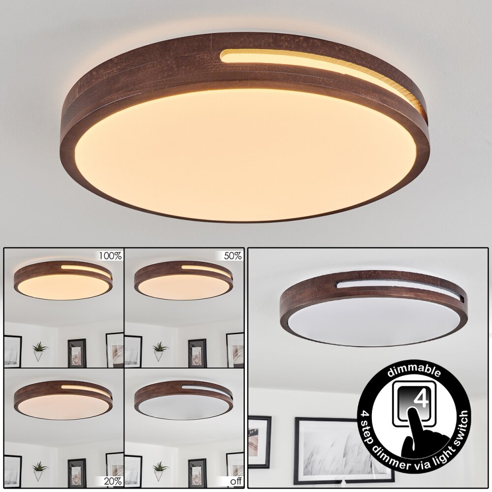 Plafonnier Tikkala LED Bois foncé, Blanc, 1 lumière main product photo