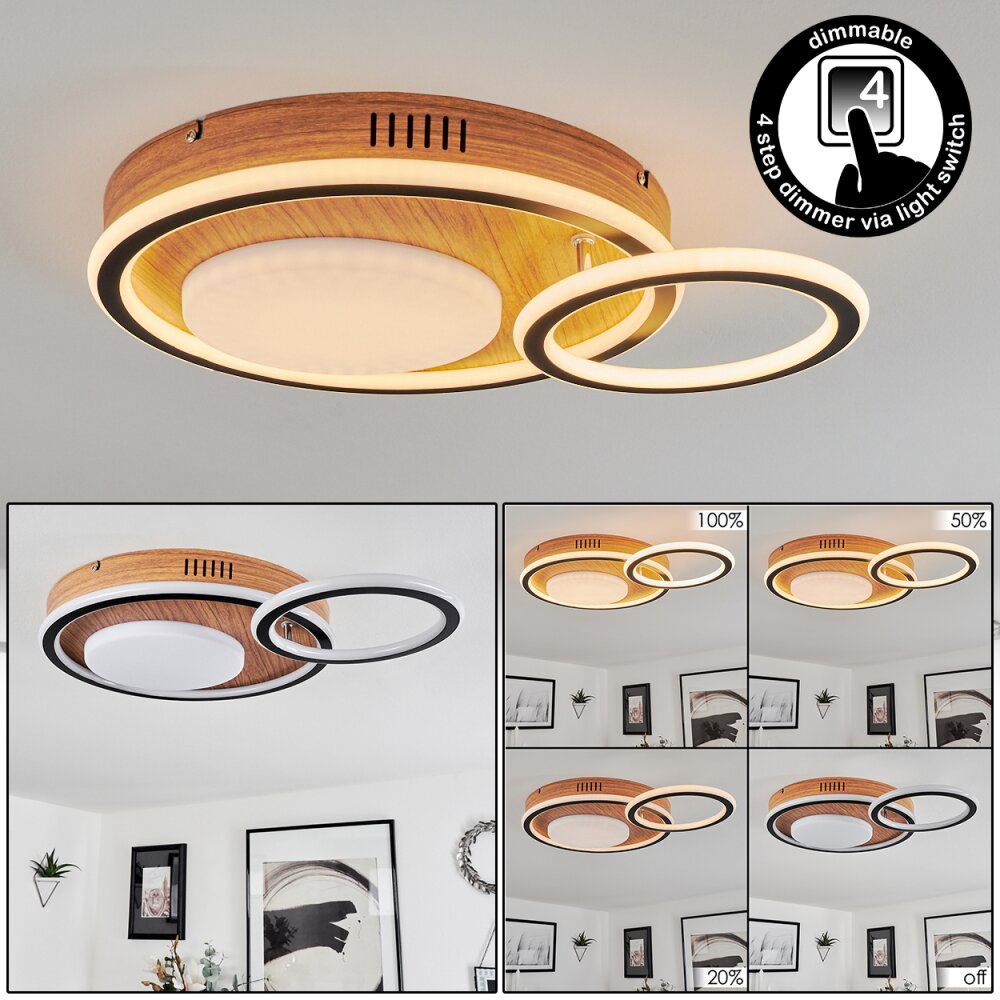 Plafonnier Phnhealu LED Brun, Couleur bois, 1 lumière main product photo