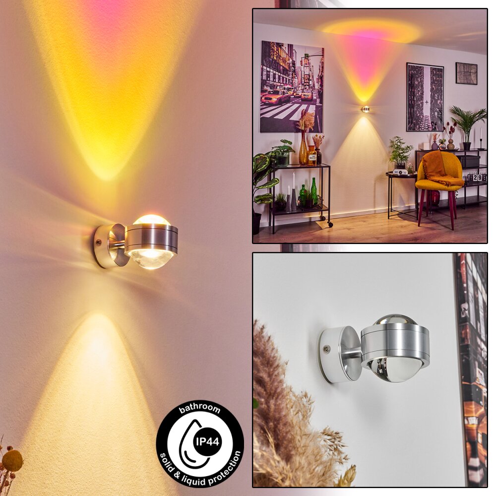 Applique murale Indore LED Aluminium, 2 lumières main product photo