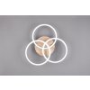 Plafonnier Reality Circle LED Couleur bois, Noir, 1 lumière, Télécommandes