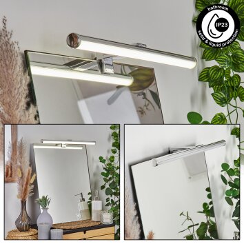 lampe miroir Morges LED Chrome, 1 lumière