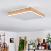 Plafonnier Salmi LED Brun, Couleur bois, Blanc, 1 lumière