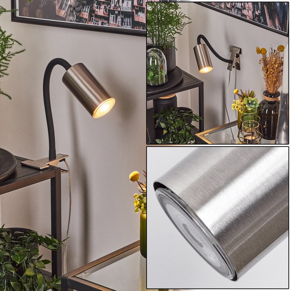 lampe â clipper Javel Nickel mat, Noir, 1 lumière main product photo