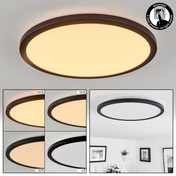 Plafonnier Tamesch LED Noir, 1 lumière
