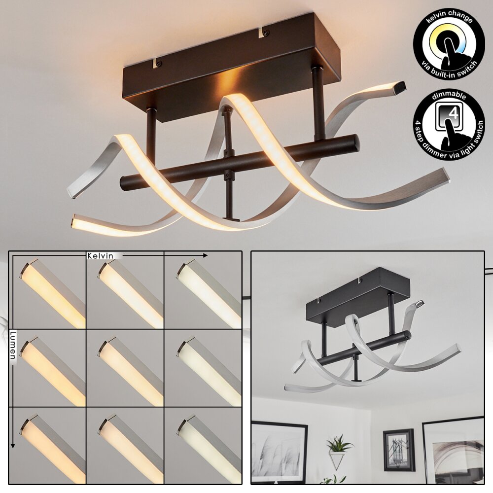 Plafonnier Khovet LED Noir, 1 lumière main product photo