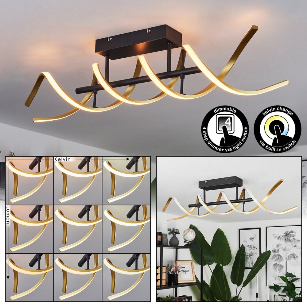 Plafonnier Khovet LED Noir, 1 lumière main product photo