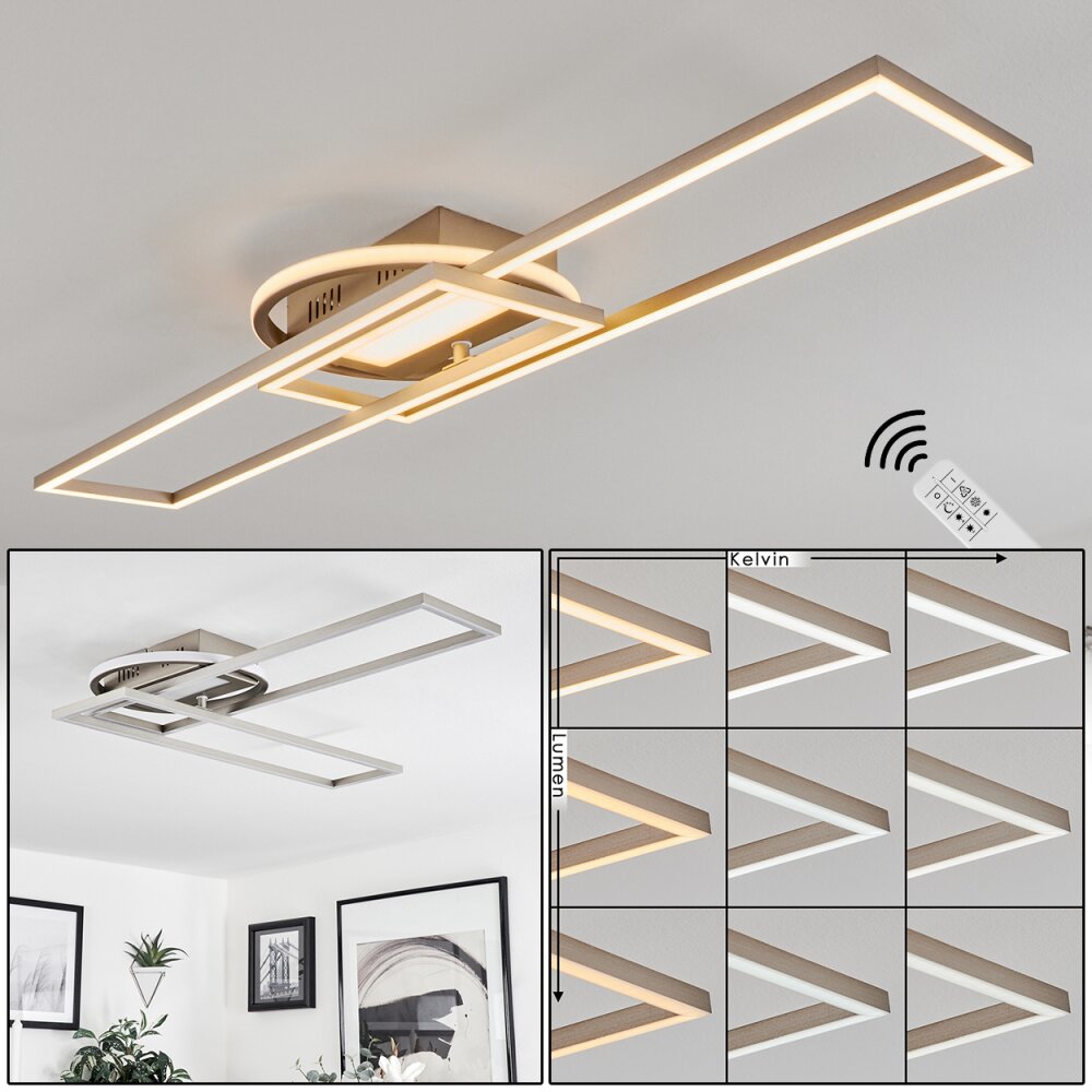 Plafonnier Lillavois LED Nickel mat, 1 lumière, Télécommandes main product photo