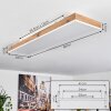 Plafonnier Salmi LED Brun, Couleur bois, Blanc, 1 lumière, Télécommandes