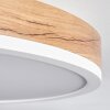 Plafonnier Salmi LED Brun, Couleur bois, Blanc, 1 lumière