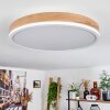 Plafonnier Salmi LED Brun, Couleur bois, Blanc, 1 lumière