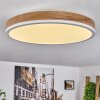 Plafonnier Salmi LED Brun, Couleur bois, Blanc, 1 lumière