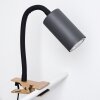 lampe â clipper Javel Brun, Couleur bois, Noir, 1 lumière