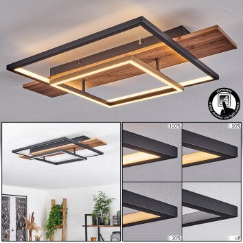 Plafonnier Pompu LED Écru, Noir, 1 lumière