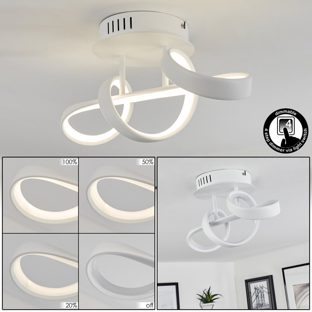 Plafonnier Dauntey LED Blanc, 1 lumière main product photo