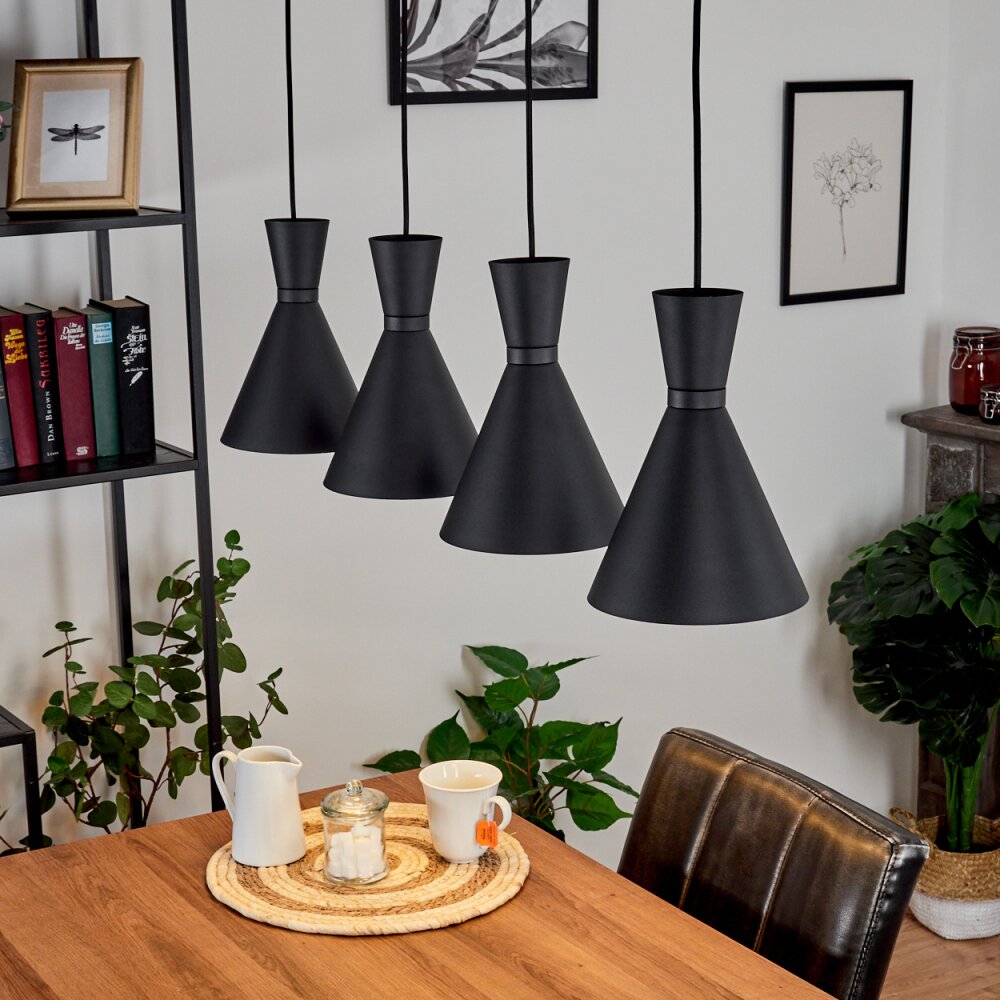 Suspension Vijes Noir, 4 lumières main product photo