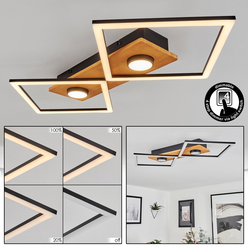 Plafonnier Lomnion LED Écru, Noir, 1 lumière main product photo