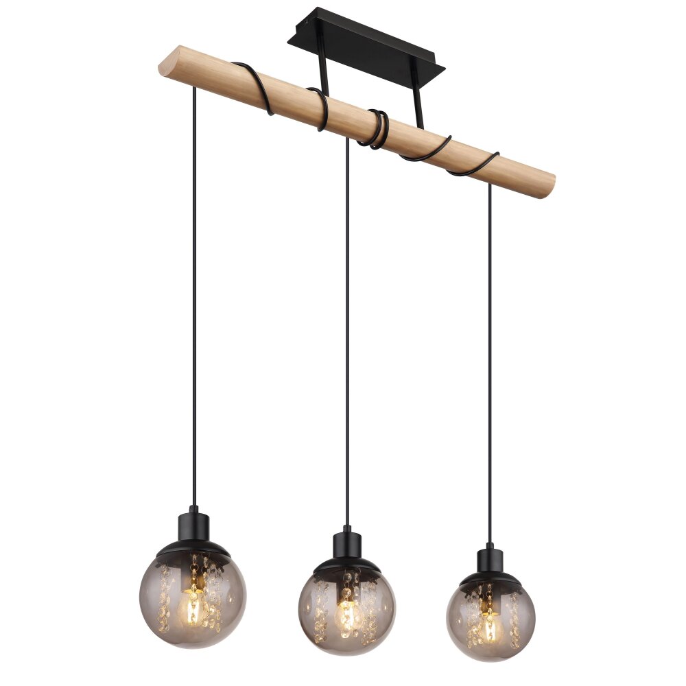 Suspension Globo RICHARD Écru, Noir, 3 lumières main product photo