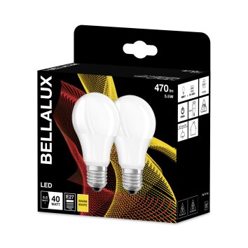 BELLALUX Lot de 2 LED E27 4,9 watt 2700 kelvin 470 lumen