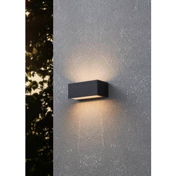 Applique murale d'extérieur Eglo SPONGANO LED Noir, 2 lumières